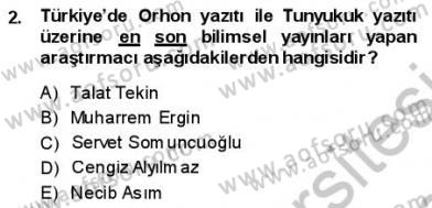 VIII-XIII. Yüzyıllar Türk Edebiyatı Dersi 2013 - 2014 Yılı (Final) Dönem Sonu Sınavı 2. Soru