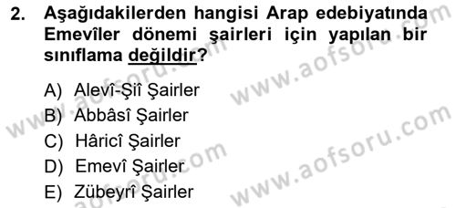 VIII-XIII. Yüzyıllar Türk Edebiyatı Dersi 2014 - 2015 Yılı (Final) Dönem Sonu Sınav Soruları 2. Soru