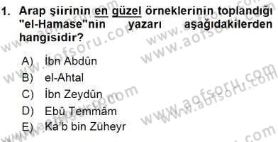 VIII-XIII. Yüzyıllar Türk Edebiyatı Dersi 2016 - 2017 Yılı (Vize) Ara Sınavı 1. Soru