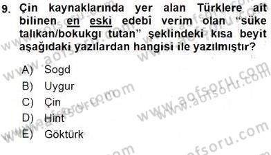VIII-XIII. Yüzyıllar Türk Edebiyatı Dersi 2016 - 2017 Yılı (Vize) Ara Sınav Soruları 9. Soru