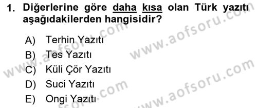 VIII-XIII. Yüzyıllar Türk Edebiyatı Dersi 2016 - 2017 Yılı (Final) Dönem Sonu Sınav Soruları 1. Soru