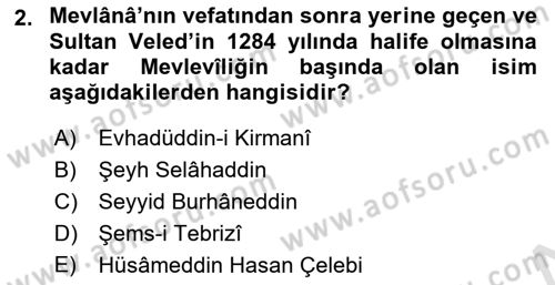 VIII-XIII. Yüzyıllar Türk Edebiyatı Dersi 2019 - 2020 Yılı (Final) Dönem Sonu Sınavı 2. Soru