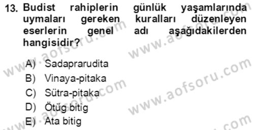 VIII-XIII. Yüzyıllar Türk Edebiyatı Dersi 2022 - 2023 Yılı (Final) Dönem Sonu Sınavı 13. Soru