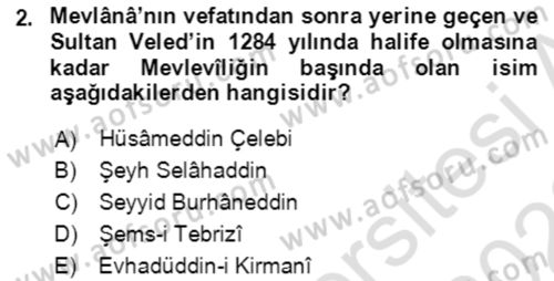 VIII-XIII. Yüzyıllar Türk Edebiyatı Dersi 2022 - 2023 Yılı (Final) Dönem Sonu Sınavı 2. Soru