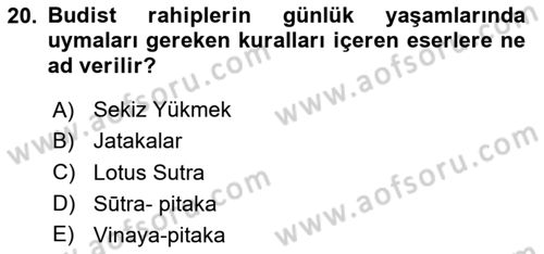VIII-XIII. Yüzyıllar Türk Edebiyatı Dersi 2024 - 2025 Yılı (Vize) Ara Sınav Soruları 20. Soru