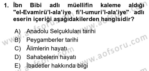 VIII-XIII. Yüzyıllar Türk Edebiyatı Dersi 2025 - 2026 Yılı (Final) Dönem Sonu Sınav Soruları 1. Soru