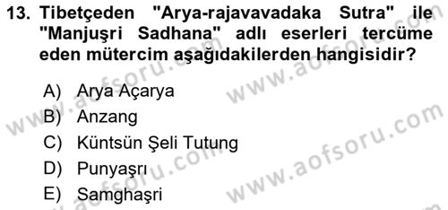 VIII-XIII. Yüzyıllar Türk Edebiyatı Dersi 2025 - 2026 Yılı (Final) Dönem Sonu Sınav Soruları 13. Soru
