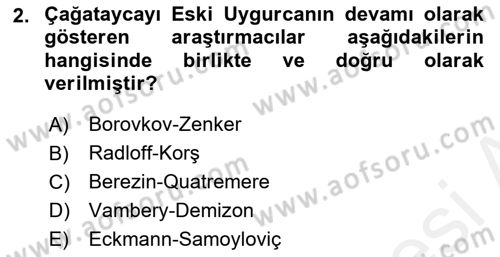 XIV-XV. Yüzyıllar Türk Edebiyatı Dersi 2018 - 2019 Yılı (Vize) Ara Sınavı 2. Soru