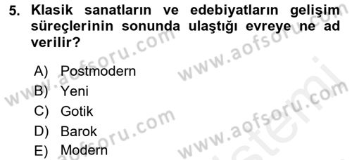 Tanzimat Dönemi Türk Edebiyatı 1 Dersi 2018 - 2019 Yılı (Vize) Ara Sınav Soruları 5. Soru