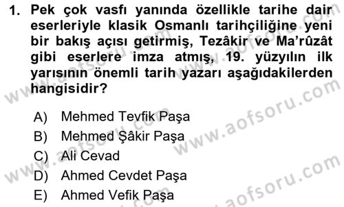 Tanzimat Dönemi Türk Edebiyatı 1 Dersi 2020 - 2021 Yılı Yaz Okulu Sınav Soruları 1. Soru