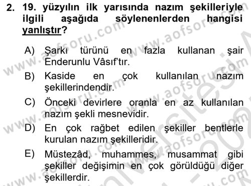 Tanzimat Dönemi Türk Edebiyatı 1 Dersi 2024 - 2025 Yılı (Vize) Ara Sınav Soruları 2. Soru