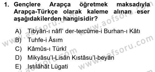 Tanzimat Dönemi Türk Edebiyatı 1 Dersi 2025 - 2026 Yılı (Vize) Ara Sınav Soruları 1. Soru