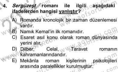 Tanzimat Dönemi Türk Edebiyatı 2 Dersi 2012 - 2013 Yılı (Vize) Ara Sınav Soruları 4. Soru
