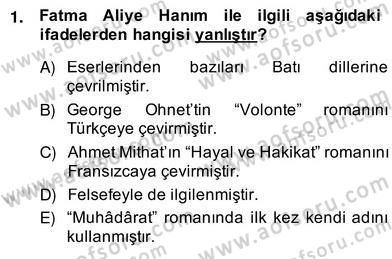 Tanzimat Dönemi Türk Edebiyatı 2 Dersi 2013 - 2014 Yılı (Vize) Ara Sınav Soruları 1. Soru