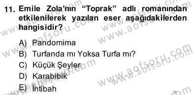 Tanzimat Dönemi Türk Edebiyatı 2 Dersi 2013 - 2014 Yılı (Vize) Ara Sınav Soruları 11. Soru
