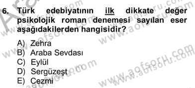 Tanzimat Dönemi Türk Edebiyatı 2 Dersi 2013 - 2014 Yılı (Vize) Ara Sınav Soruları 6. Soru