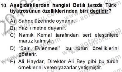 Tanzimat Dönemi Türk Edebiyatı 2 Dersi 2013 - 2014 Yılı (Final) Dönem Sonu Sınav Soruları 10. Soru