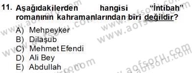 Tanzimat Dönemi Türk Edebiyatı 2 Dersi 2013 - 2014 Yılı (Final) Dönem Sonu Sınav Soruları 11. Soru