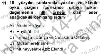 Tanzimat Dönemi Türk Edebiyatı 2 Dersi 2014 - 2015 Yılı (Vize) Ara Sınav Soruları 11. Soru