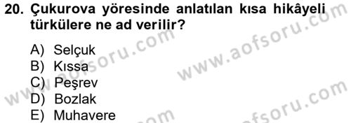 Halk Hikayeleri Dersi Ara Sınavı Deneme Sınav Soruları 20. Soru