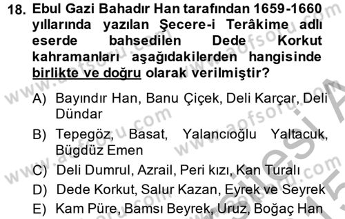 Halk Hikayeleri Dersi 2014 - 2015 Yılı (Final) Dönem Sonu Sınav Soruları 18. Soru