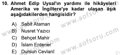 Halk Hikayeleri Dersi 2018 - 2019 Yılı (Vize) Ara Sınav Soruları 10. Soru