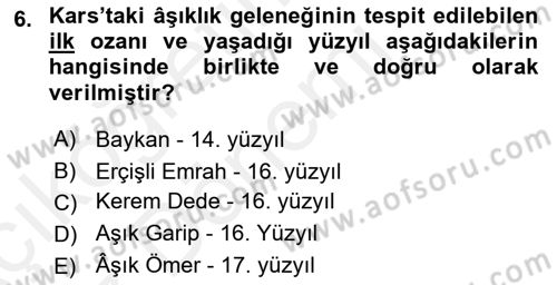 Halk Hikayeleri Dersi Ara Sınavı Deneme Sınav Soruları 6. Soru