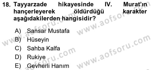 Halk Hikayeleri Dersi 2023 - 2024 Yılı (Final) Dönem Sonu Sınav Soruları 18. Soru