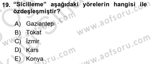 Halk Hikayeleri Dersi 2024 - 2025 Yılı Yaz Okulu Sınav Soruları 19. Soru
