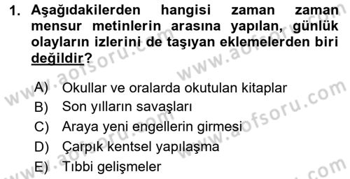 Halk Hikayeleri Dersi 2025 - 2026 Yılı (Vize) Ara Sınav Soruları 1. Soru