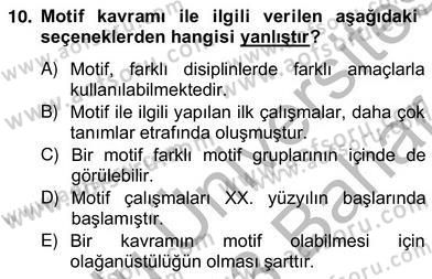 Halk Masalları Dersi 2012 - 2013 Yılı (Vize) Ara Sınav Soruları 10. Soru