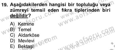 Halk Masalları Dersi 2012 - 2013 Yılı (Vize) Ara Sınav Soruları 19. Soru