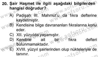 Halk Masalları Dersi 2012 - 2013 Yılı (Vize) Ara Sınav Soruları 20. Soru