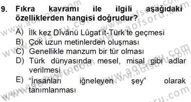 Halk Masalları Dersi 2012 - 2013 Yılı (Final) Dönem Sonu Sınav Soruları 9. Soru