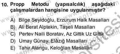 Halk Masalları Dersi 2013 - 2014 Yılı (Vize) Ara Sınav Soruları 10. Soru