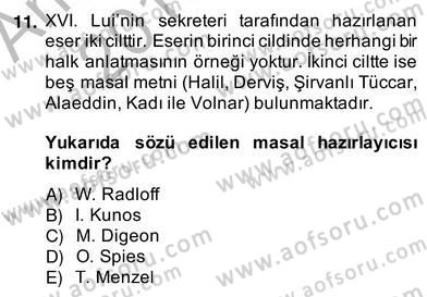 Halk Masalları Dersi 2013 - 2014 Yılı (Vize) Ara Sınav Soruları 11. Soru