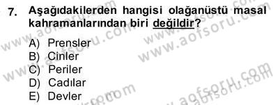 Halk Masalları Dersi 2013 - 2014 Yılı (Vize) Ara Sınav Soruları 7. Soru