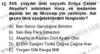 Halk Masalları Dersi 2013 - 2014 Yılı (Final) Dönem Sonu Sınav Soruları 12. Soru