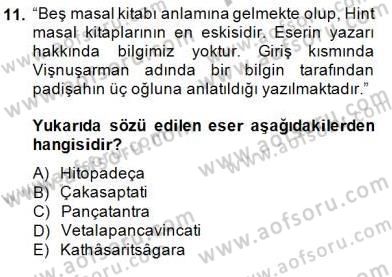 Halk Masalları Dersi 2014 - 2015 Yılı (Vize) Ara Sınav Soruları 11. Soru