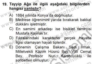 Halk Masalları Dersi 2014 - 2015 Yılı (Vize) Ara Sınav Soruları 19. Soru