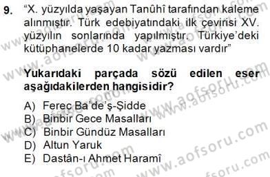 Halk Masalları Dersi 2014 - 2015 Yılı (Vize) Ara Sınav Soruları 9. Soru