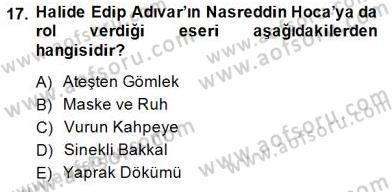 Halk Masalları Dersi 2014 - 2015 Yılı (Final) Dönem Sonu Sınav Soruları 17. Soru