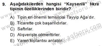 Halk Masalları Dersi 2014 - 2015 Yılı (Final) Dönem Sonu Sınav Soruları 9. Soru