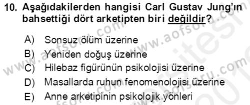 Halk Masalları Dersi 2018 - 2019 Yılı (Vize) Ara Sınav Soruları 10. Soru