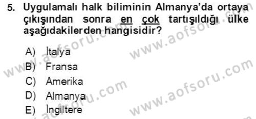 Halk Masalları Dersi 2018 - 2019 Yılı Yaz Okulu Sınav Soruları 5. Soru