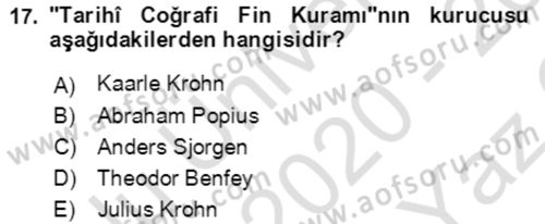 Halk Masalları Dersi 2020 - 2021 Yılı Yaz Okulu Sınav Soruları 17. Soru