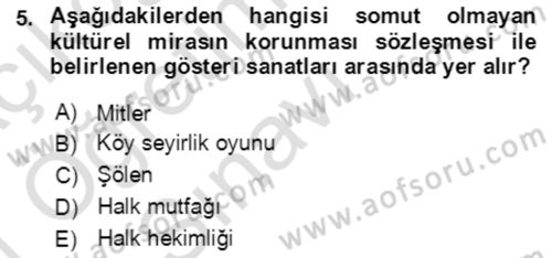 Halk Masalları Dersi 2020 - 2021 Yılı Yaz Okulu Sınav Soruları 5. Soru