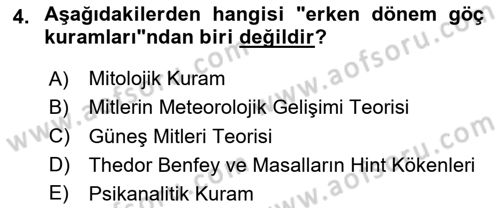 Halk Masalları Dersi 2024 - 2025 Yılı (Final) Dönem Sonu Sınav Soruları 4. Soru