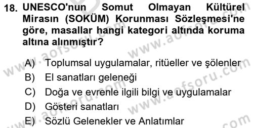 Halk Masalları Dersi 2025 - 2026 Yılı (Final) Dönem Sonu Sınav Soruları 18. Soru