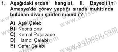 XVI. Yüzyıl Türk Edebiyatı Dersi 2012 - 2013 Yılı Tek Ders Sınav Soruları 1. Soru